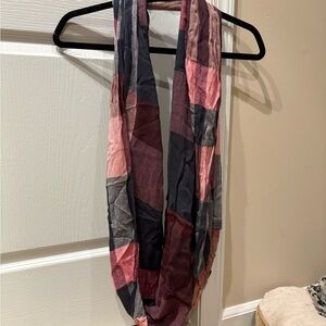 Patchwork Infinity Scarf - Pink and Gray